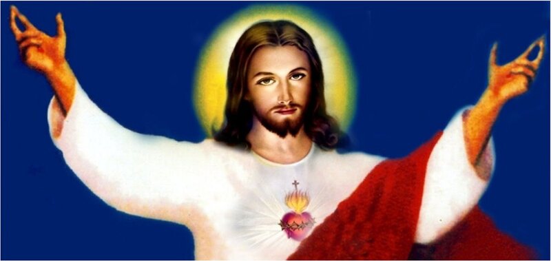 Jesus Christ Figure — Blue, Serene, Illustration