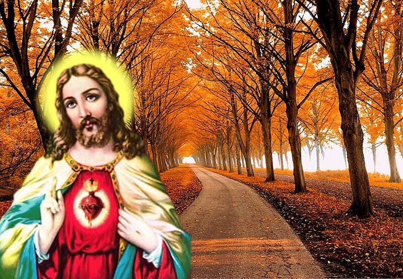 Jesus Christ Figure — Orange, Serene, Autumn