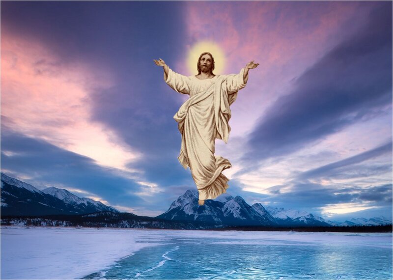 Jesus Christ Figure — Purple, Dramatic, Winter