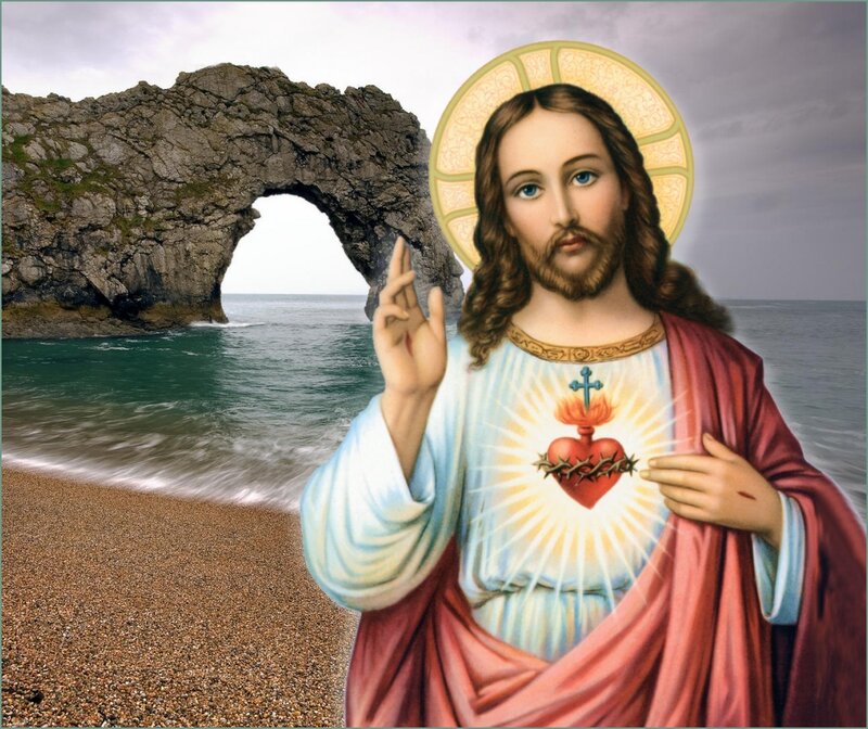 Jesus Christ Figure — Red, Serene, Illustration