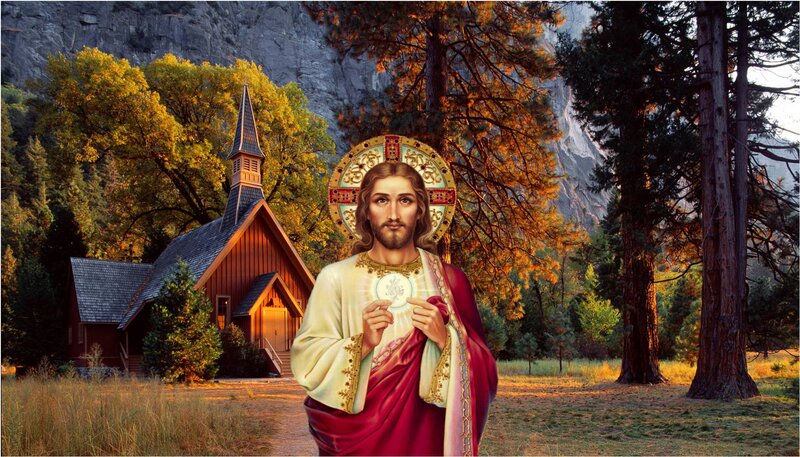 Jesus Christ Figure — Red, Serene, Sunset