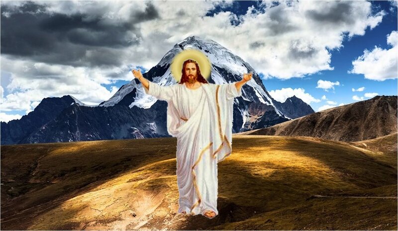 Jesus Christ Figure — White, Dramatic, Afternoon