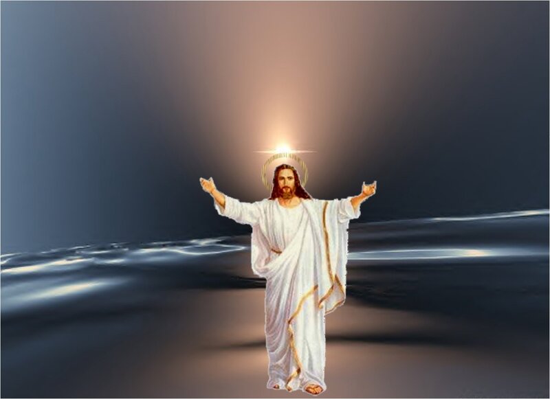 Jesus Christ Figure — White, Dramatic, Digital Art, Halo