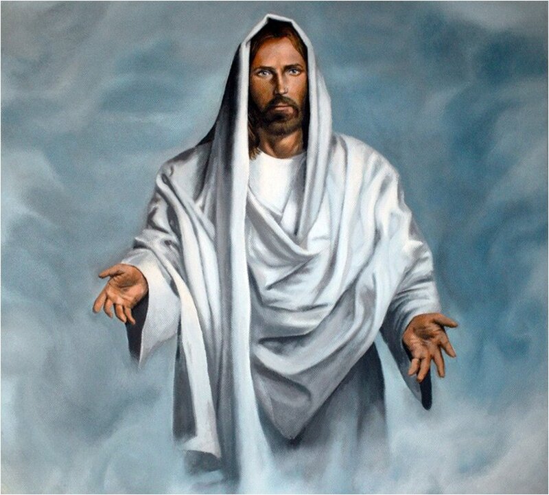 Jesus Christ Figure — White, Serene, Painting