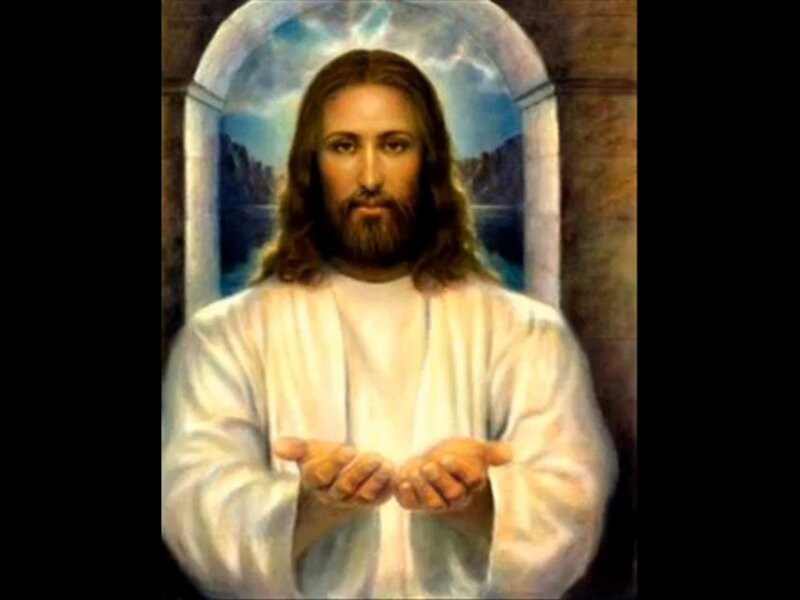 Jesus Christ Figure — White, Serene, Painting, White Robe, Archway