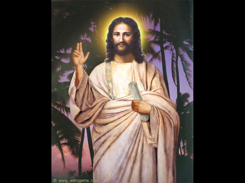 Jesus Christ Figure — White, Serene, Sunset, Painting