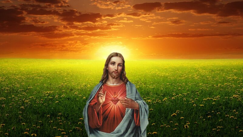 Jesus Christ in Field — Green