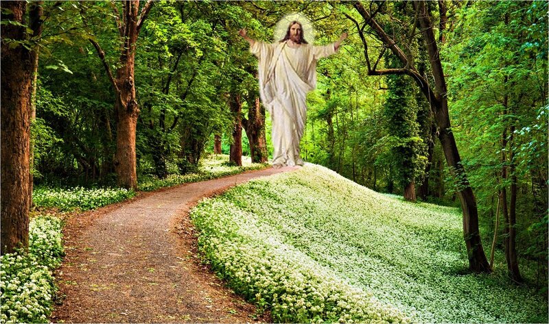 Jesus Christ in Forest — Green
