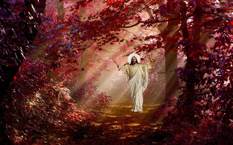 Jesus Christ in Forest — Red