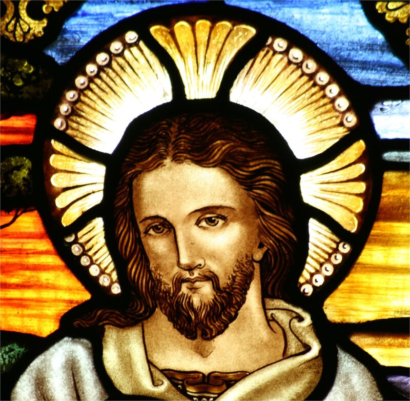 Jesus Christ in Stained Glass — Gold