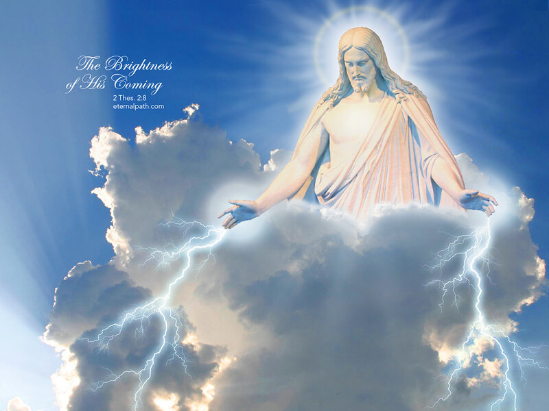 Jesus Christ in the clouds