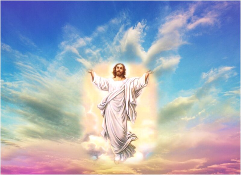 Jesus Christ in White Robe — Blue