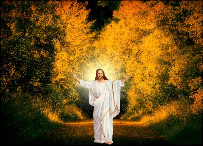 Jesus Christ in White Robe — Dramatic, Night