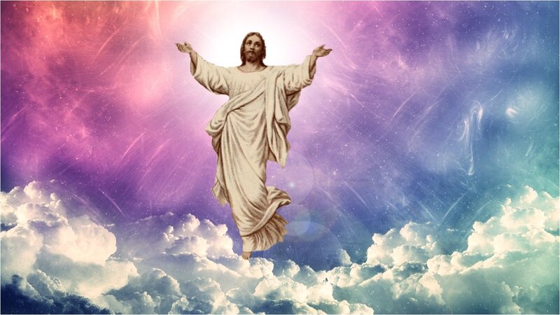 Jesus Christ in White Robe — Purple