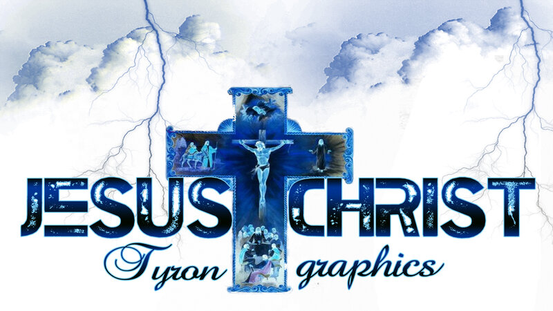 Jesus Christ on Cross — Blue