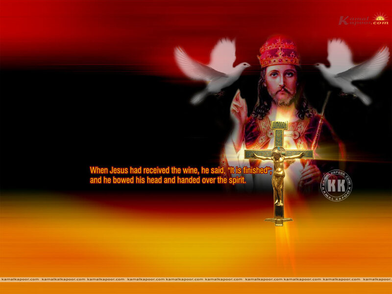 Jesus Christ on Cross — Red