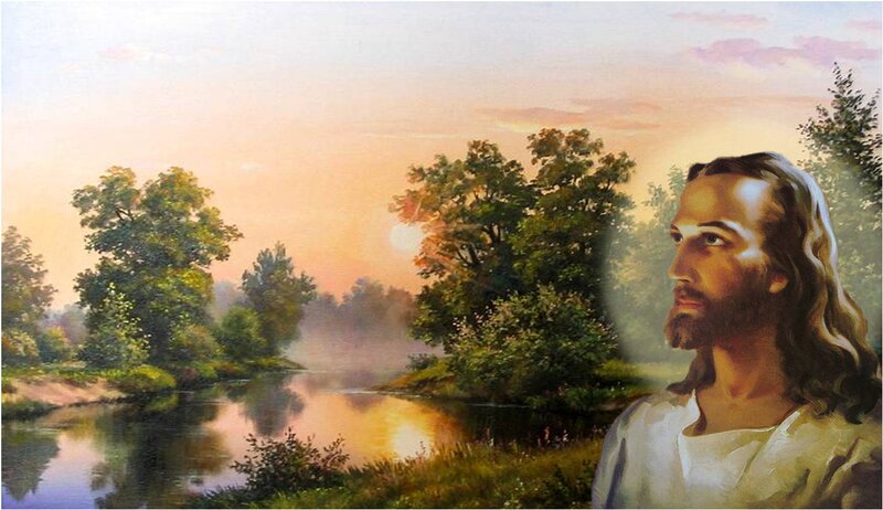 Jesus Christ Portrait — Orange, Serene
