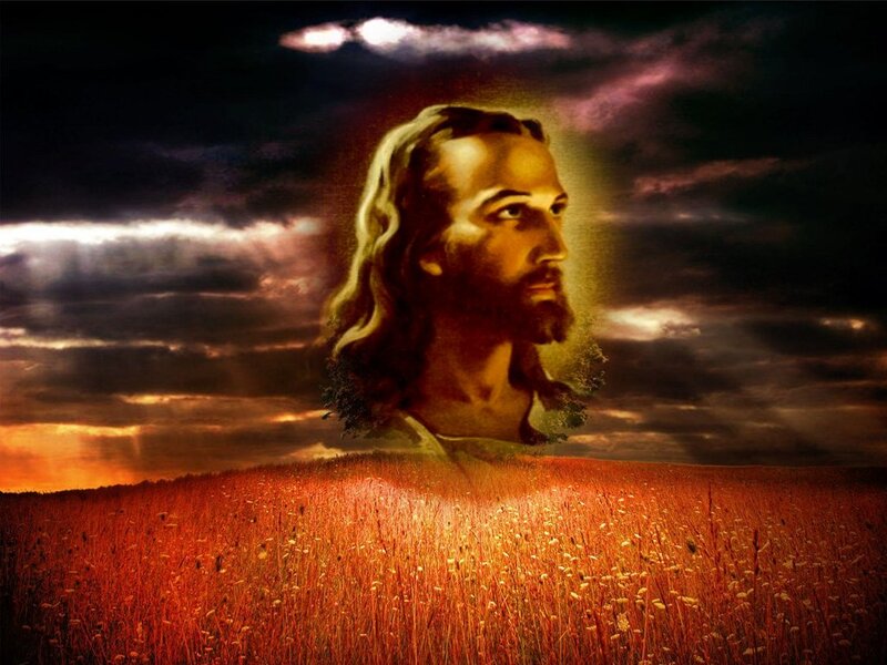 Jesus Christ Portrait — Orange