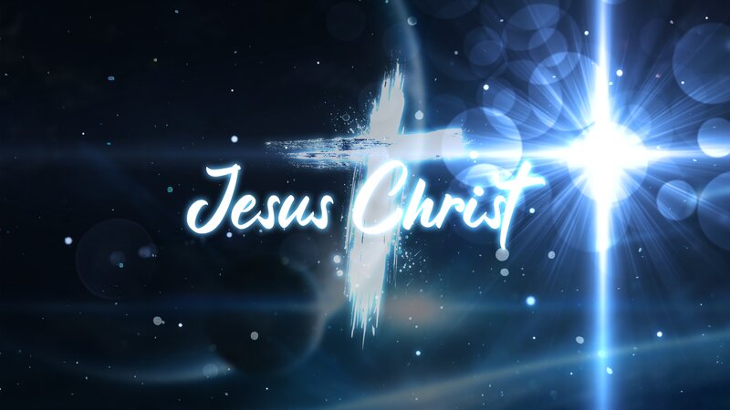 Jesus Christ Text — Blue, Dramatic