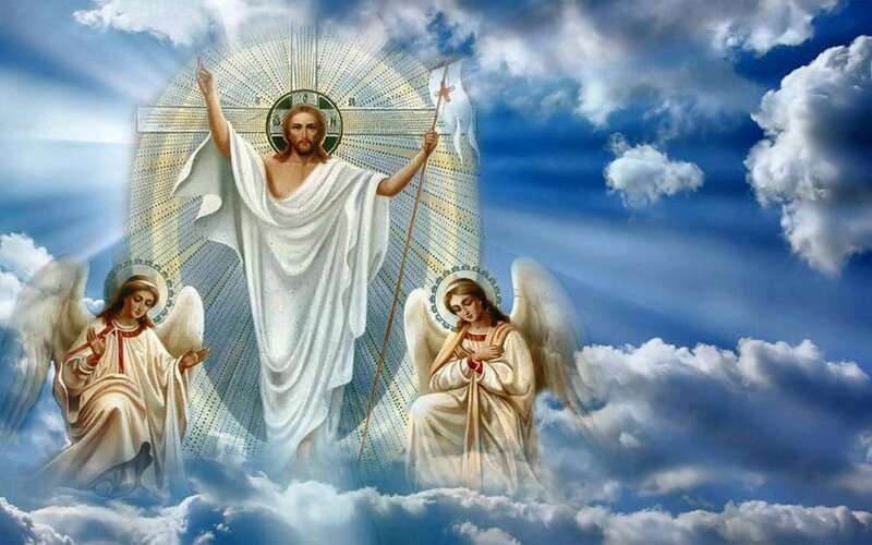 Jesus Christ with Angels — Blue