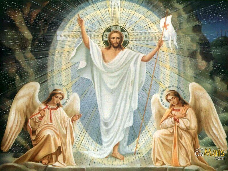 Jesus Christ with Angels — White