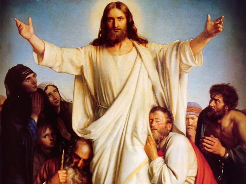 Jesus Christ with Disciples — White, Serene