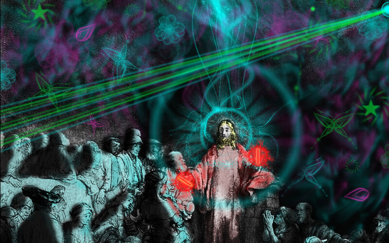 Jesus Christ with glowing light