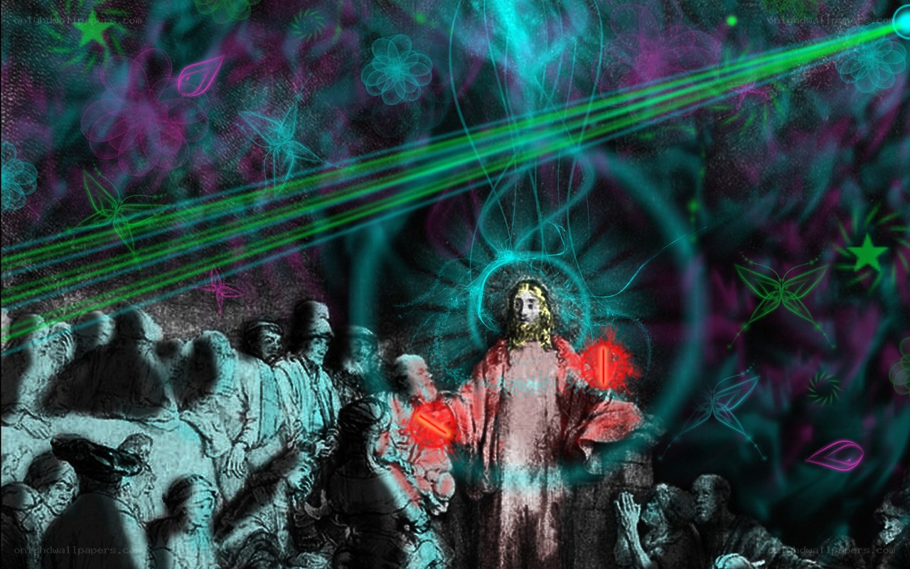 Jesus Christ with glowing light