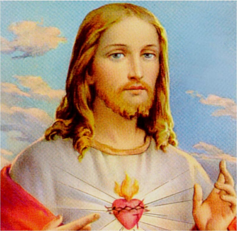 Jesus Christ with Sacred Heart — Blue