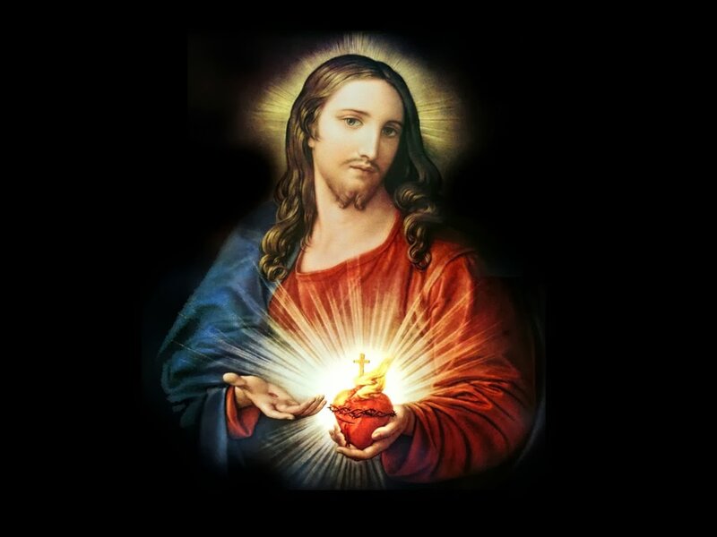 Jesus Christ with Sacred Heart — Red, Dramatic