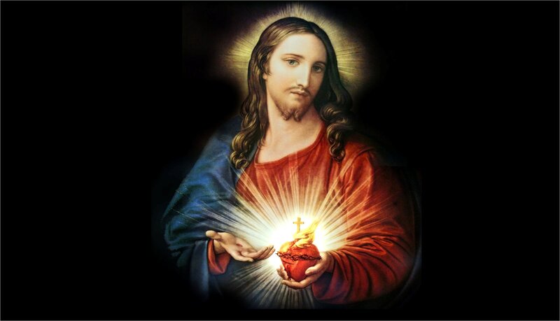 Jesus Christ with Sacred Heart — Red