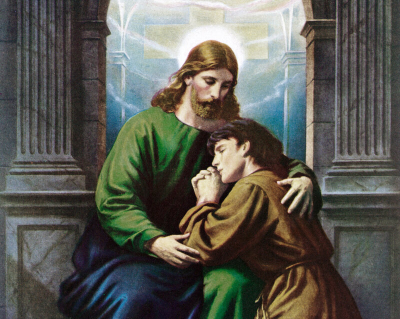 Jesus Comforting a Man — Green