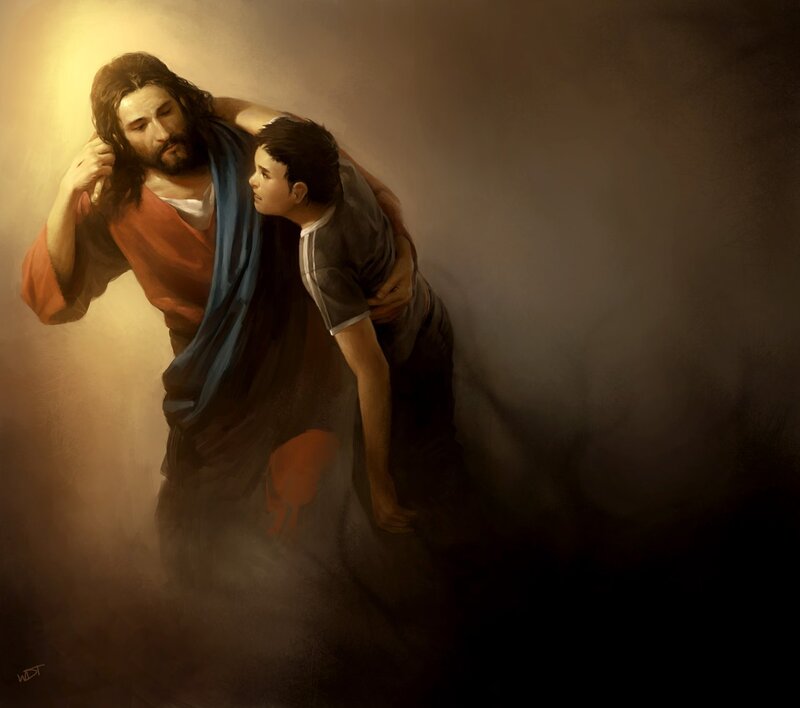 Jesus Embracing a Boy