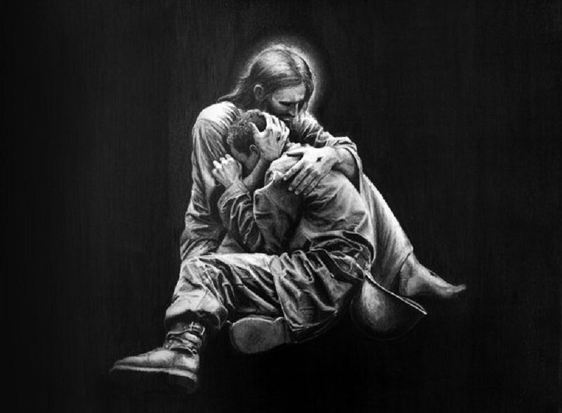Jesus Embracing a Soldier