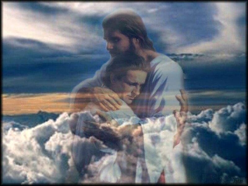 Jesus embracing a soul