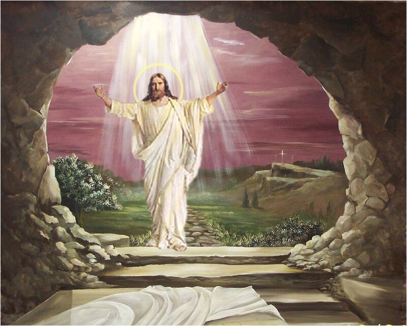 Jesus Emerging from Tomb — White