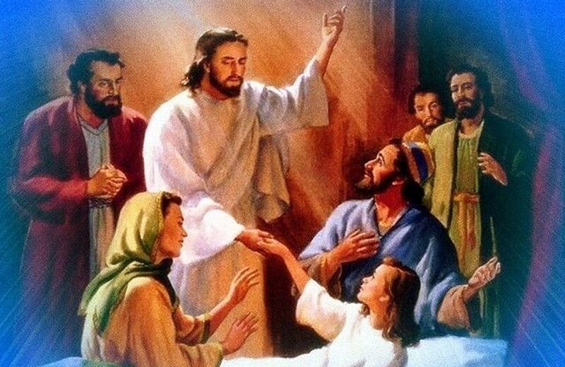 Jesus Healing a Man — Blue