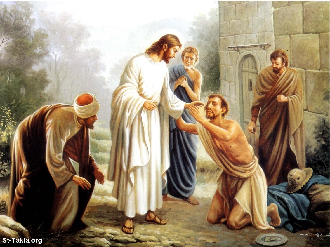 Jesus healing a man