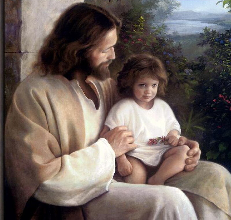 Jesus Holding a Child — White