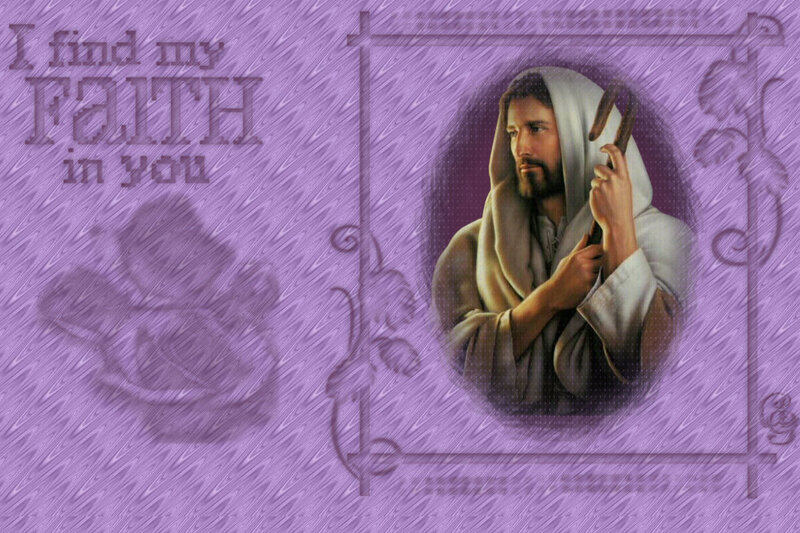 Jesus Holding a Staff — Purple