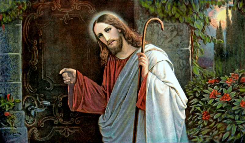 Jesus Holding a Staff — White, Serene