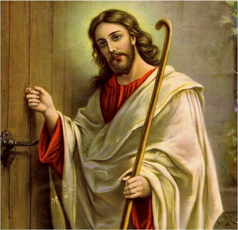 Jesus Holding a Staff — White