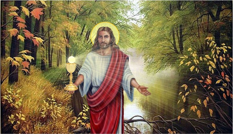Jesus Holding Chalice — Red