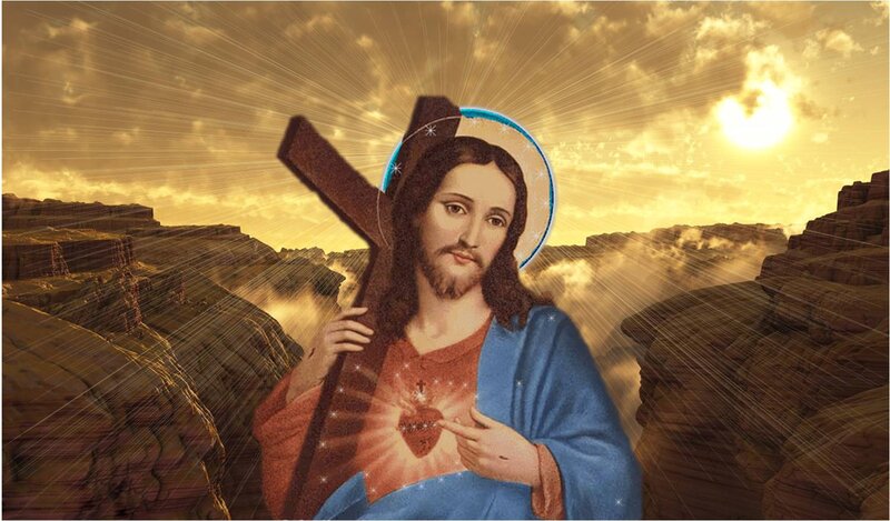 Jesus Holding Cross