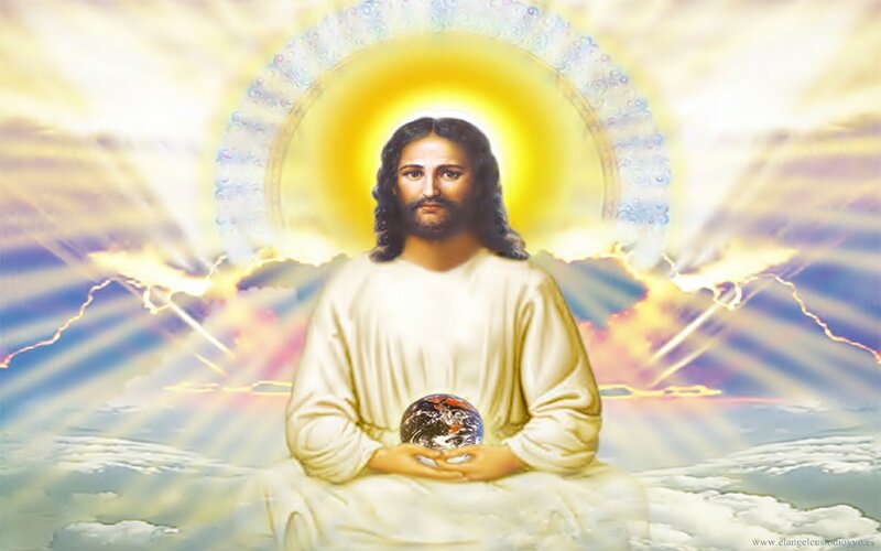 Jesus Holding Earth — White
