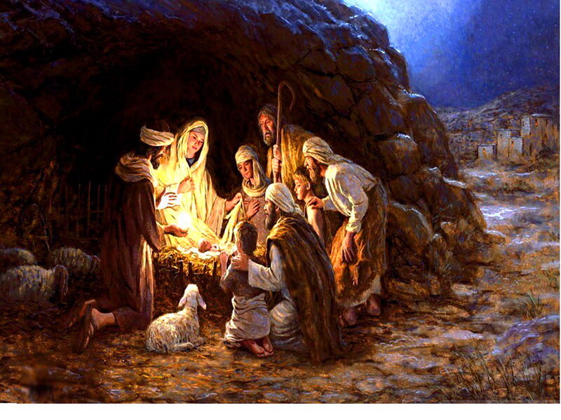 Jesus in a Manger — Brown