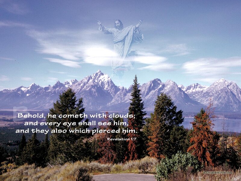 Jesus in Clouds over Mountains