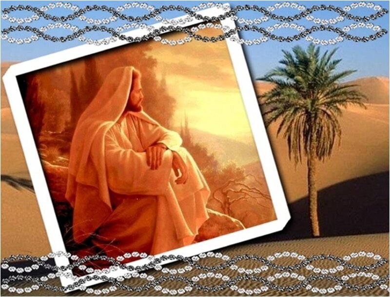 Jesus in Desert Landscape