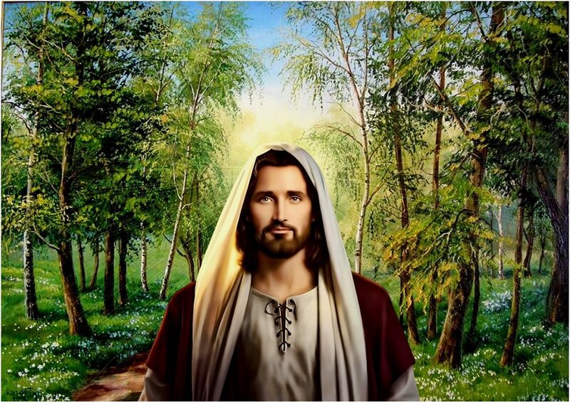Jesus in Forest — Green
