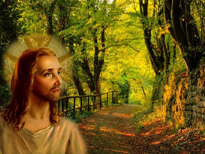 Jesus in Forest Path